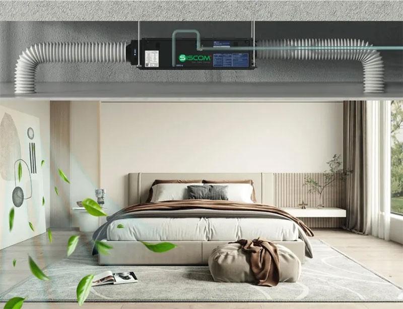 Cấp khí tươi giúp giảm CO2 tích tụ trong phòng ngủ, đảm bảo chất lượng giấc ngủ ngon hơn